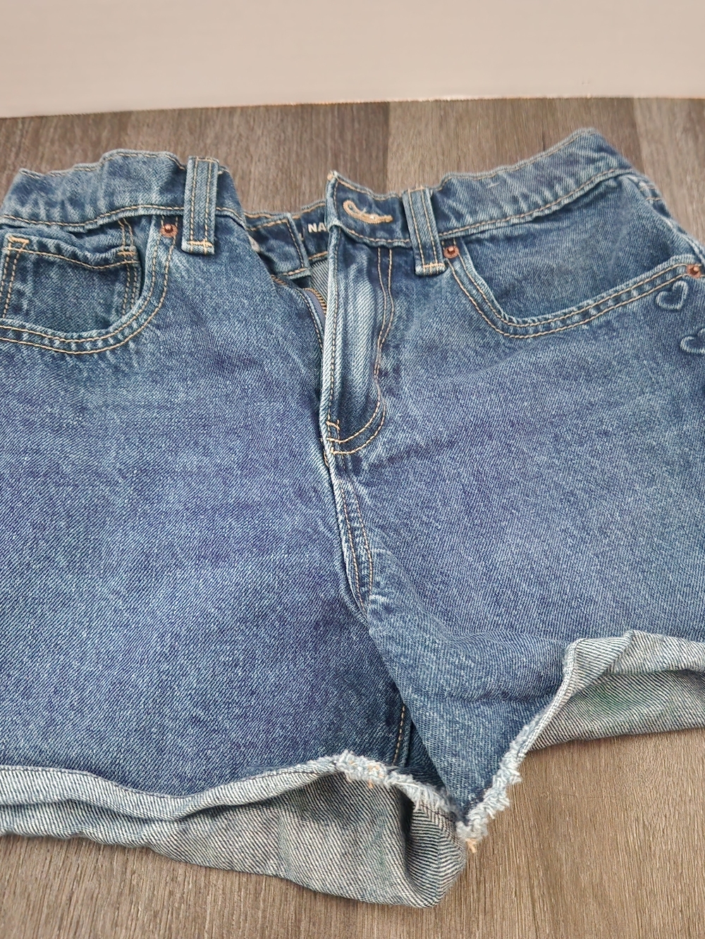 Old Navy Blue Denim Kids' Rolled Hem Shorts Size 14